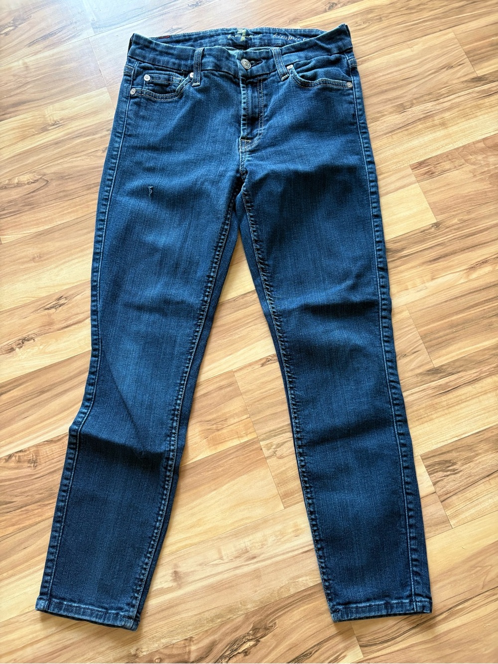7 For All Mankind Dark Indigo cropped Skinny Jeans